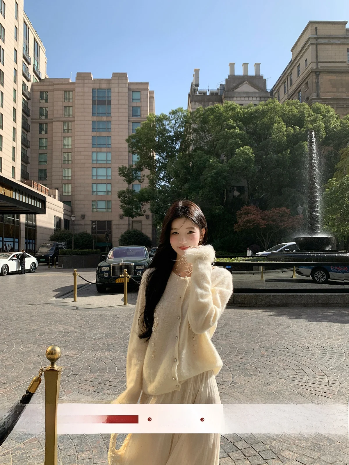 

YOLI White Wool Knitted Sweater Women's Loose Slimming Top with Frayed Sleeves Casual Style Spring Fashion by Zhang Yuli