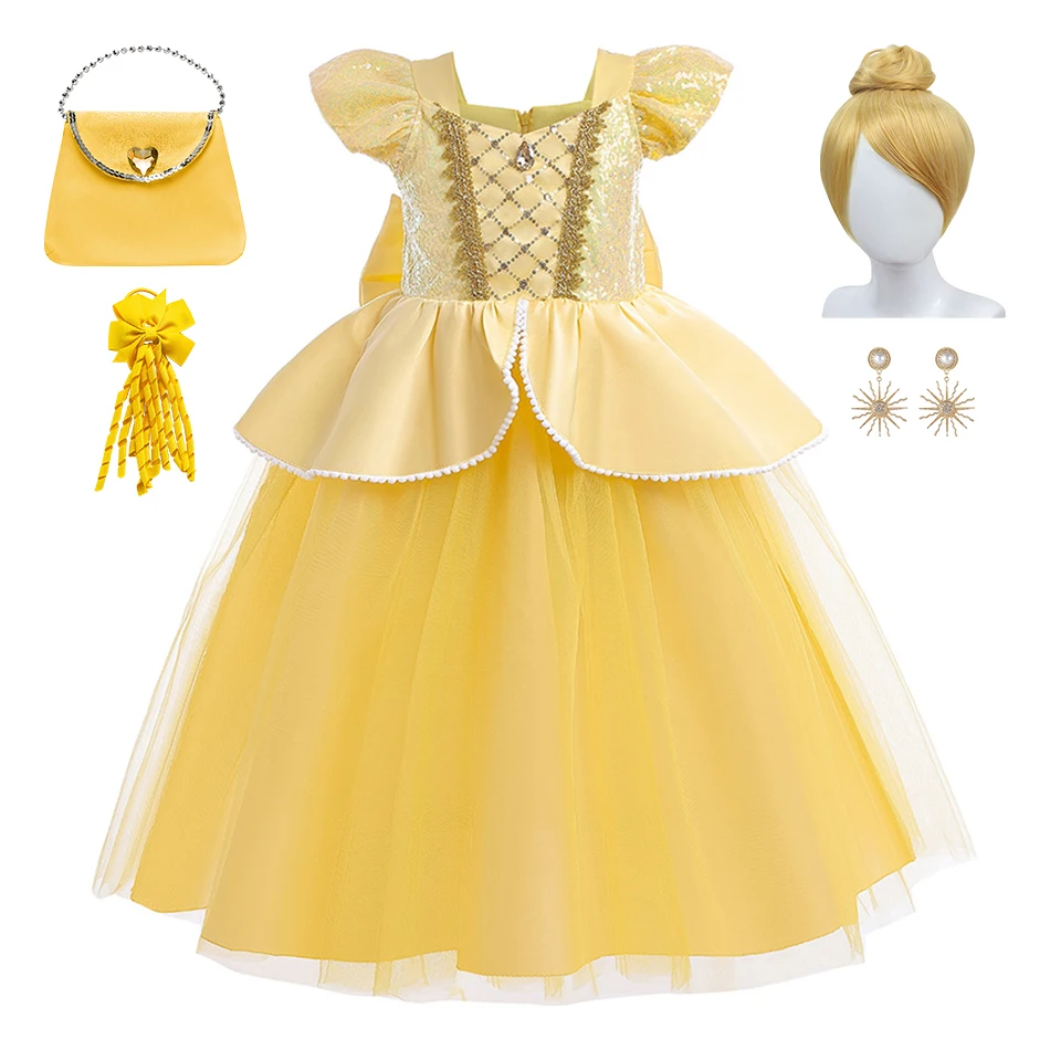 

Kids Rapunzel Bell Princess Cosplay Dress Christmas Child Cinderella Queen Dresses Girls Halloween Costumes Fancy Gown Clothes