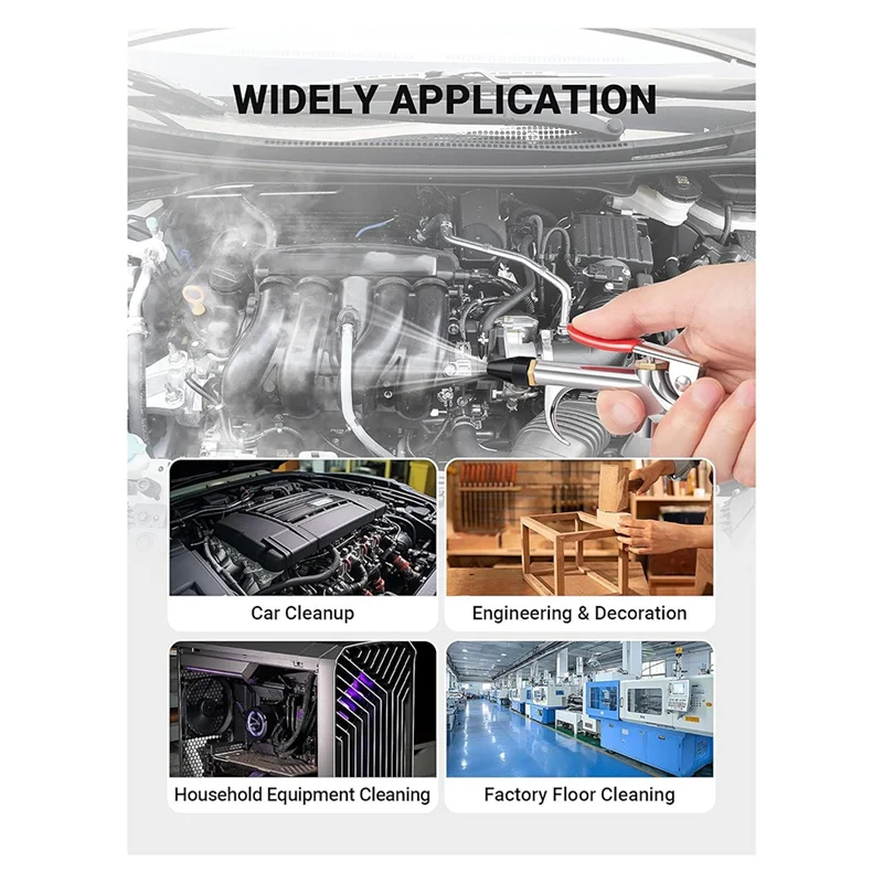 IALJ- مسدس نفخ بفوهة الهواء مع موصل سريع قياسي 1/4 بوصة وطرف مطاطي #4