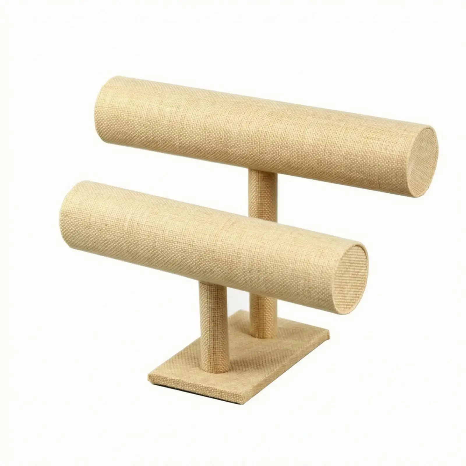 Compact Wooden Jewelry Display Rack with Velvet Finish for Bracelets Watches Countertop Organizer Boutique Retail Decor