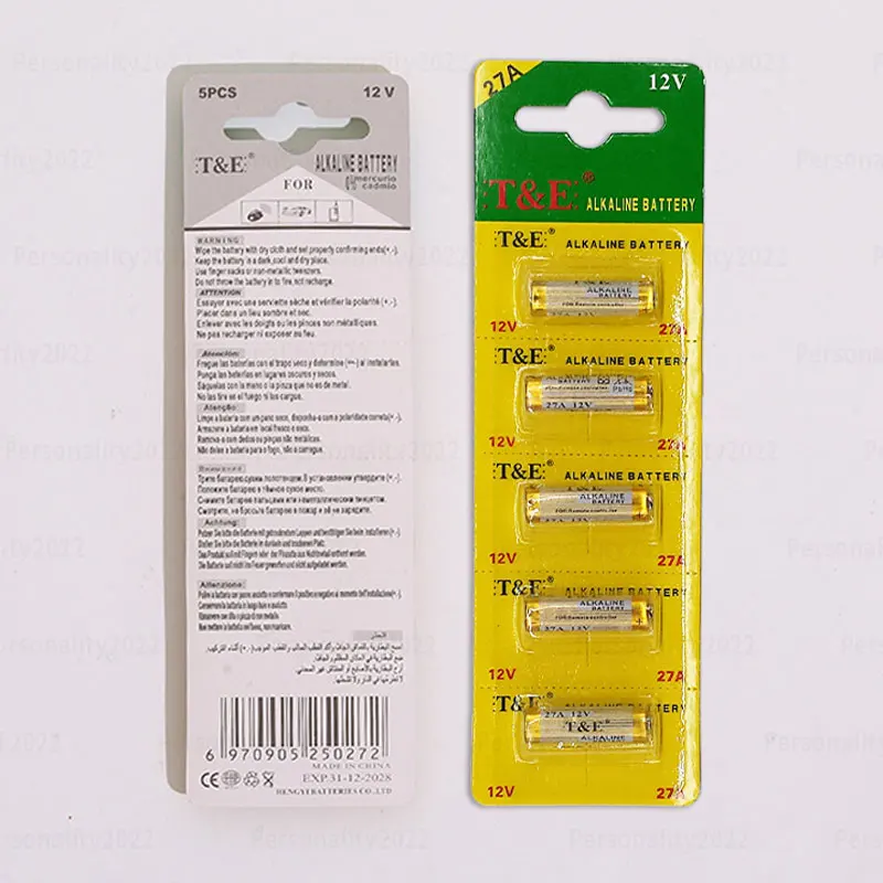 Bateria 27A 12V, baterie alkaliczne A27, 27AE, 27MN, A2, K27A do pilota, gamepada, dzwonka do drzwi, zabawek, kluczyka samochodowego, kalkulatora