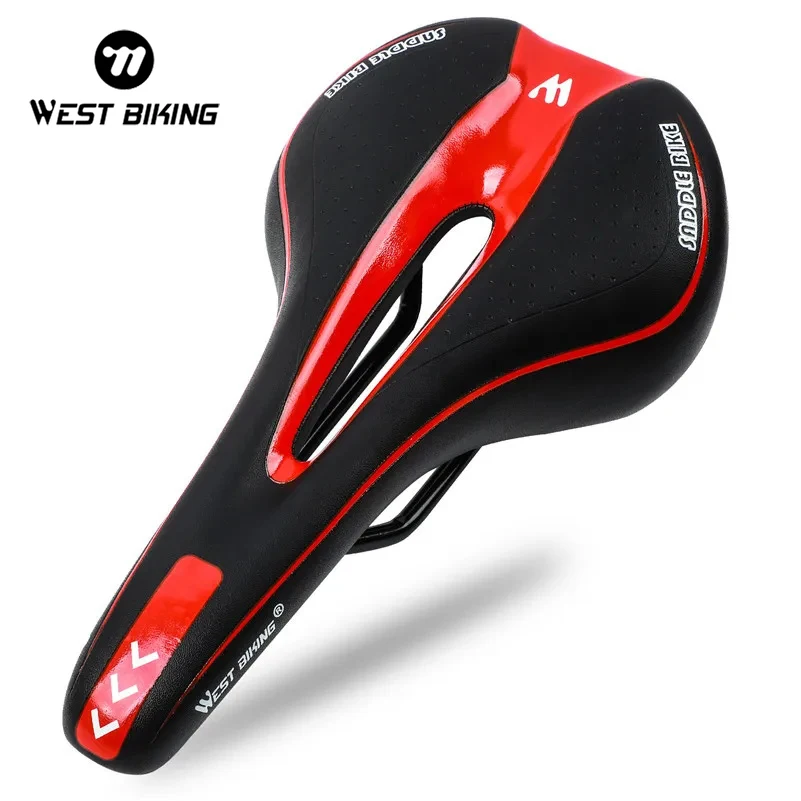 WEST BIKING Bicycle Saddle PU Leather Silicone MTB Road Bike Cushion Anti-Skid Cycling Front Seat Mat Comfortable Bike Saddle