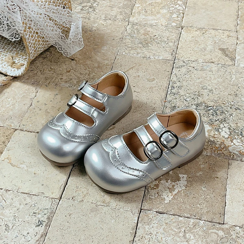 

Детские туфли Мэри Джейн: классические простые кожаные туфли для девочек, ретро-стиль, нескользящие, для школы, на плоской подошве, для принцесс