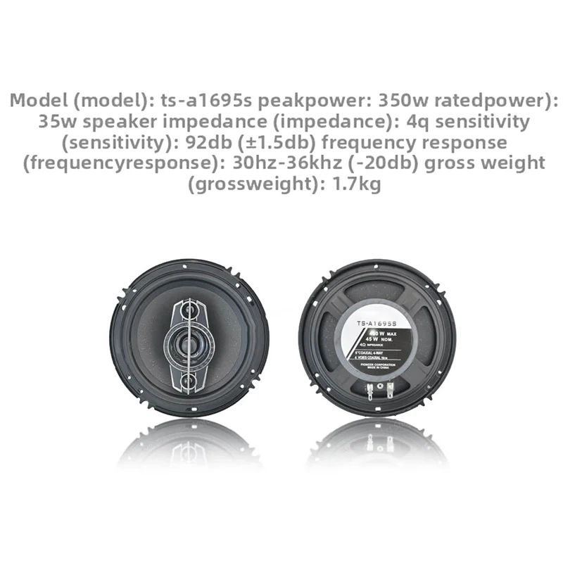 Altoparlante coassiale TS1695S da 6 pollici APPLIA-4 Ohm, tromba full-tone per sistema audio per auto modificata
