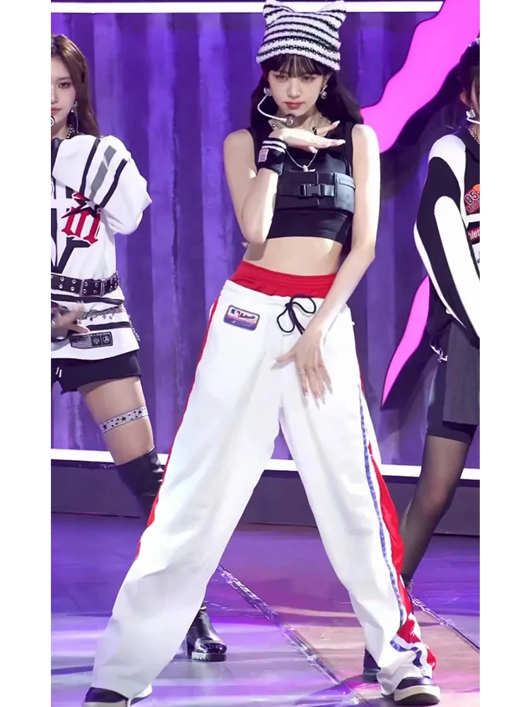 Korean Girl Group Zhang Yuanying's Matching Song Jacket, Vest and Pants Set, Trainee Dance Performance, Jazz Performance