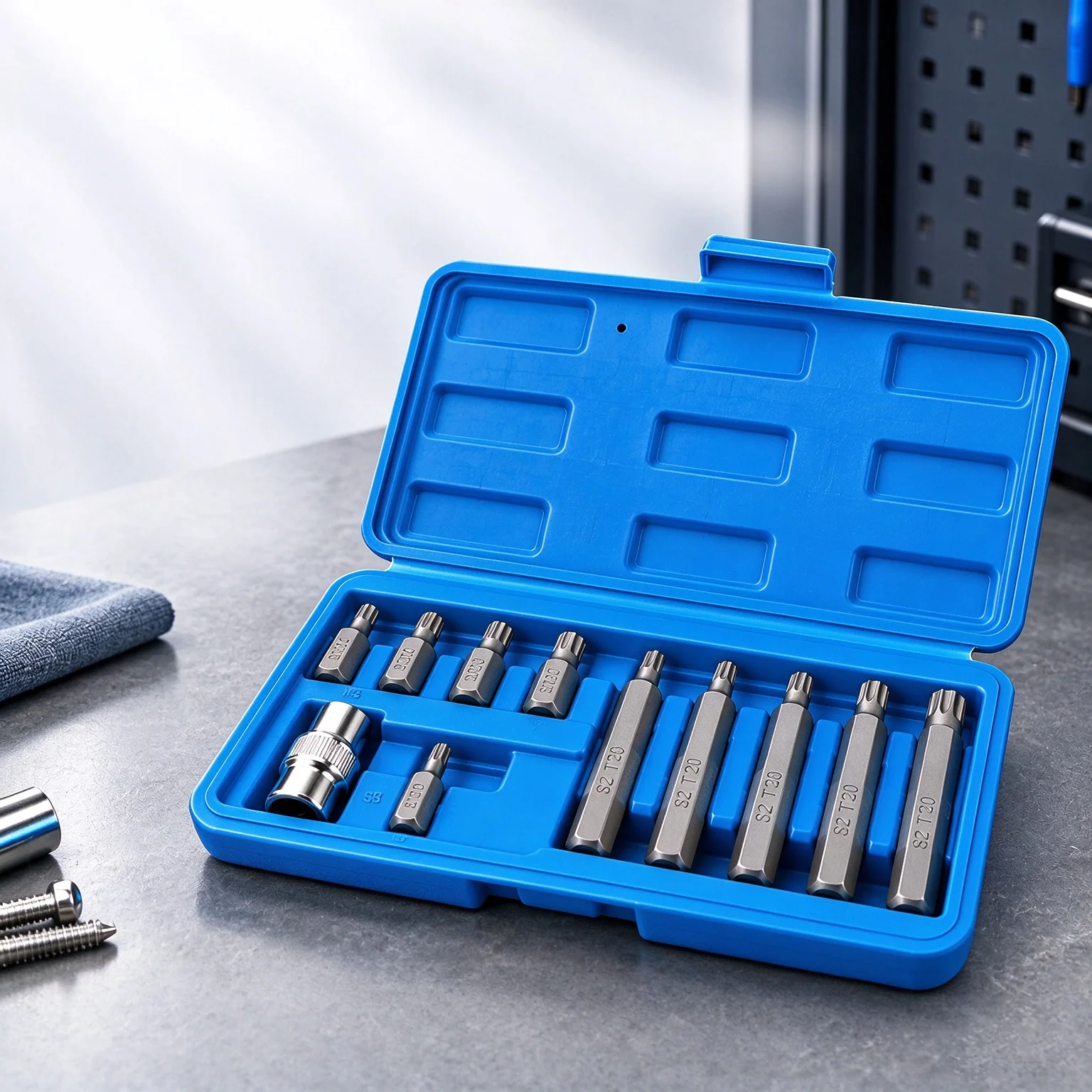 11Pcs Spline Bit Set XZN 12 Point Triple Square 30mm 75mm M5-M12 Screwdriver Bits with 1/2 inch Drive Adapter Auto Repair Tool