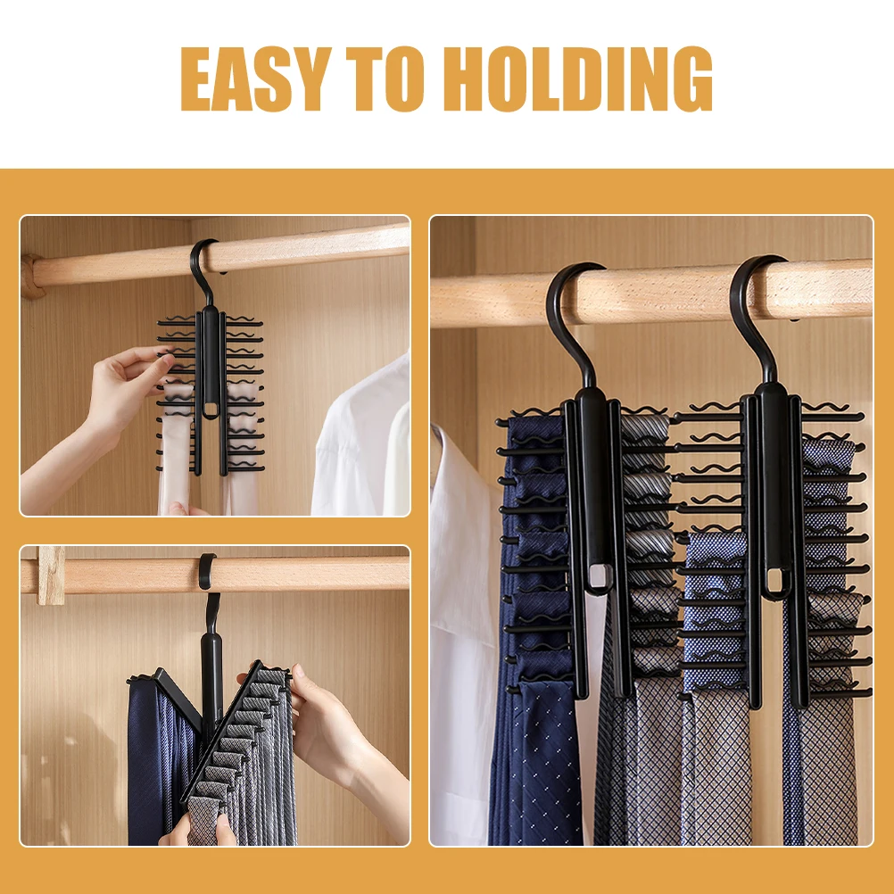 

2pcs Tie Scarf Belt Organizer Rack Foldable PP Hanger for Closet Wardrobe Home Use Multi Functional Necktie Holder