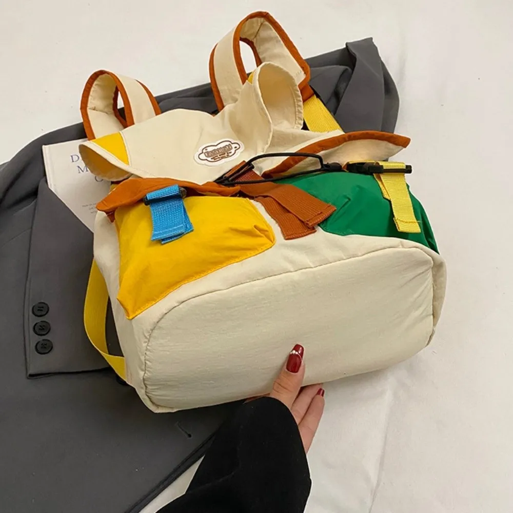 

Сумки для родителей и детей в одинаковых цветах, 2 размера, большая вместимость, корейский стиль, школьный рюкзак на шнурке, нейлоновый, с множеством карманов