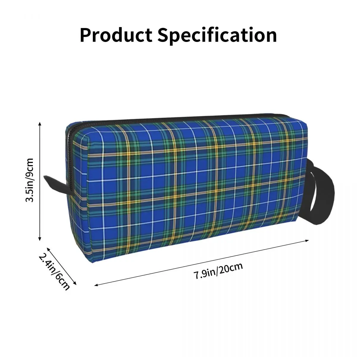 Province Of Nova Scotia Tartan Makeup Bag Cosmetic Organizer Dopp Kit Toiletry Cosmetic Bag for Women Beauty Travel Pencil Case