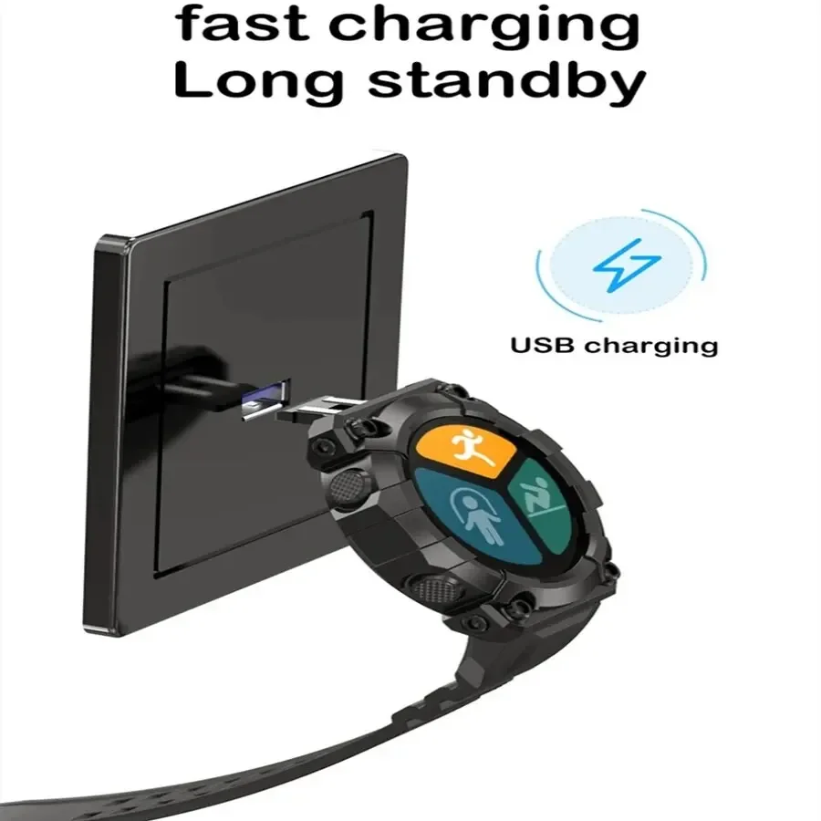 سوار اللياقة البدنية للساعة الذكية - عداد الخطى الرياضي مع إنذار للتحكم بالموسيقى BT (موديل FD68S Y56)