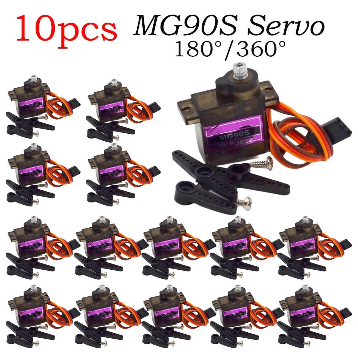 10pcs MG90S Metal Gear Digital 9g Servo SG90 For Rc Helicopter Plane Boat Car MG90 9G Trex 450 RC Robot Helicopter