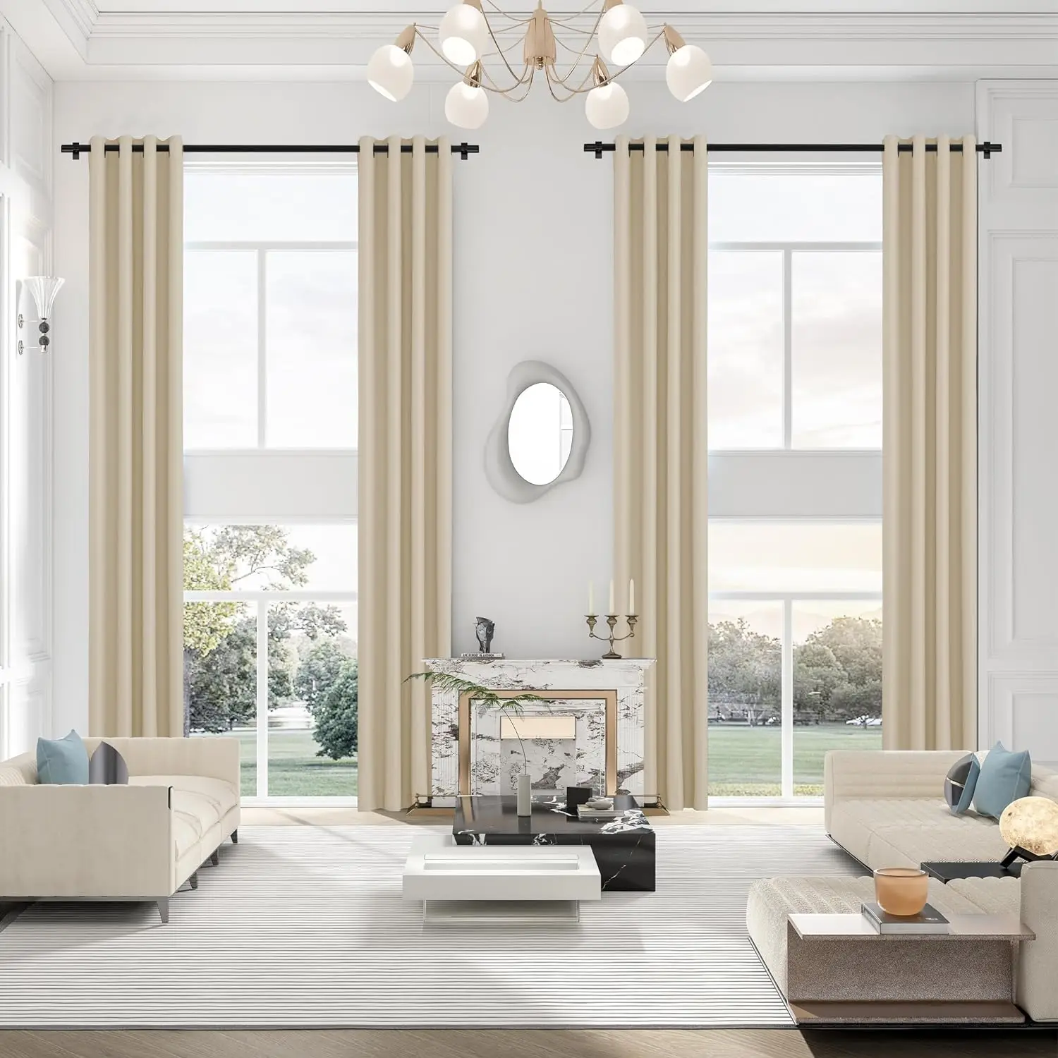 400cm Extra Long Curtain 70-90% Blackout Drapes Room Thermal Insualted Drape for Tall Window High Ceiling image 4
