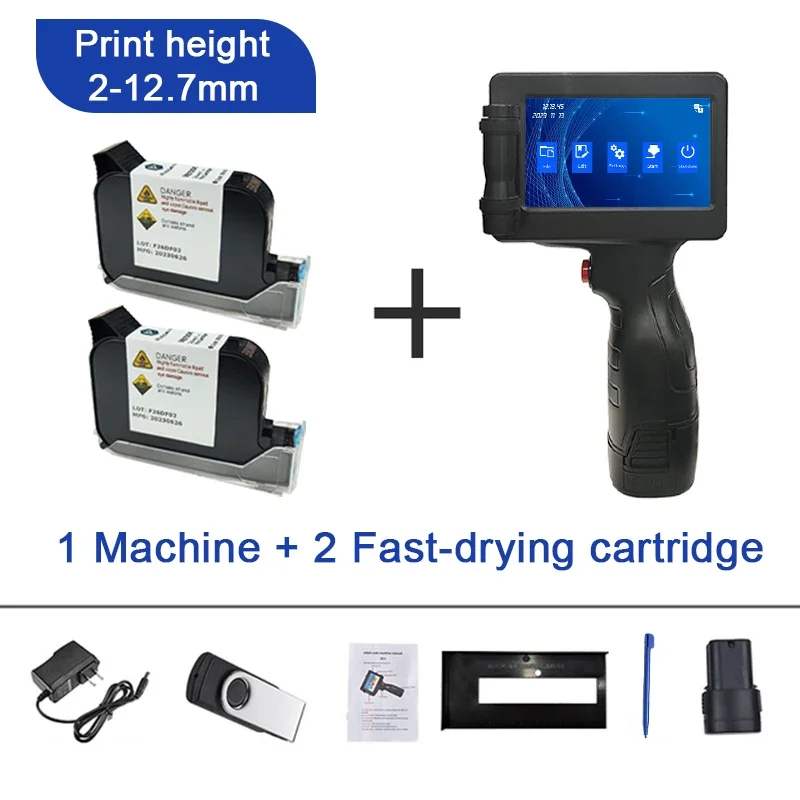 2025 Phezer P17 Handheld Inkjet Printer Date Number Expiry Date Logo QR Bar Batch Code Expiry Date 12.7mm Label Printer 28
