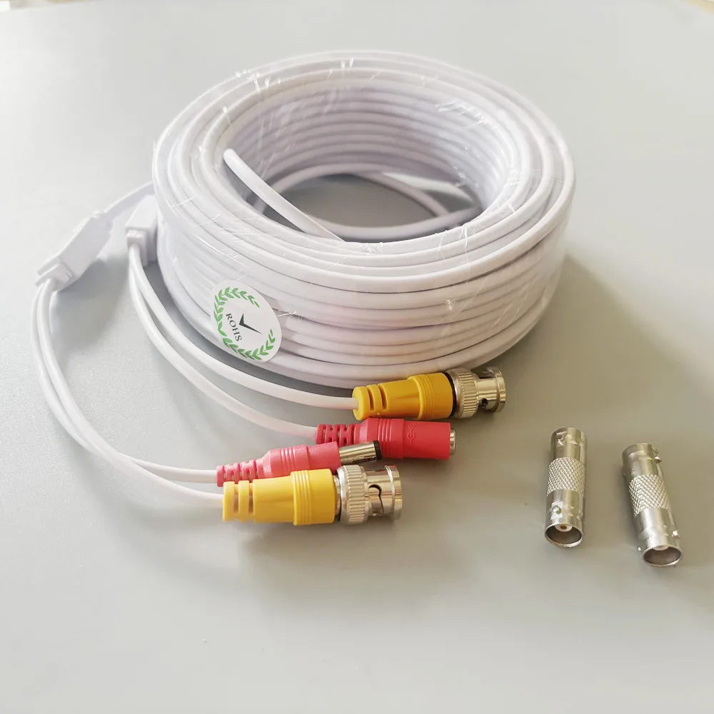 BNC Video Power Extension Cable AHD Security Camera Wire Cord for Surveillance CCTV System with 2 Female Connectors