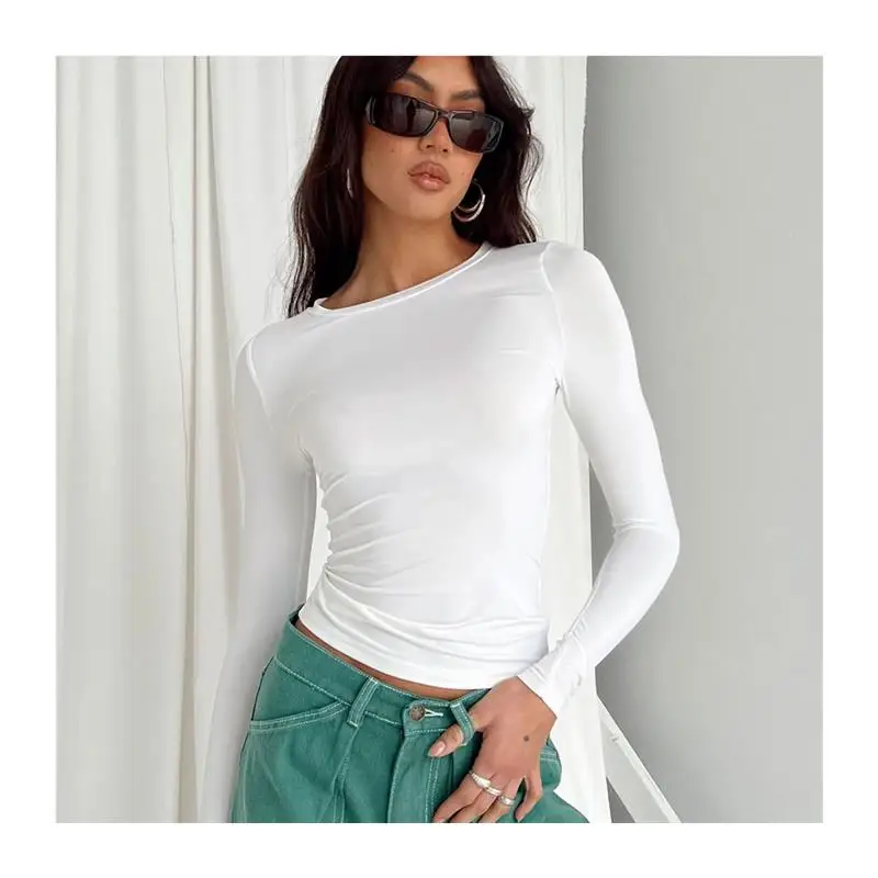 Slim Fit Damen T-Shirt rund Ne Long Sve Street Sle Autumn Faion Top Qualitätsmaterial Sonstiges 00 % bequemes Tragen