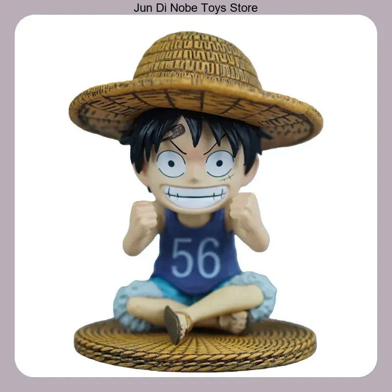 Figura de Anime de Luffy de One Piece, Edición Linda, en Pose de Pie, 10 cm, Modelo de Estatua, Decoración de Escritorio