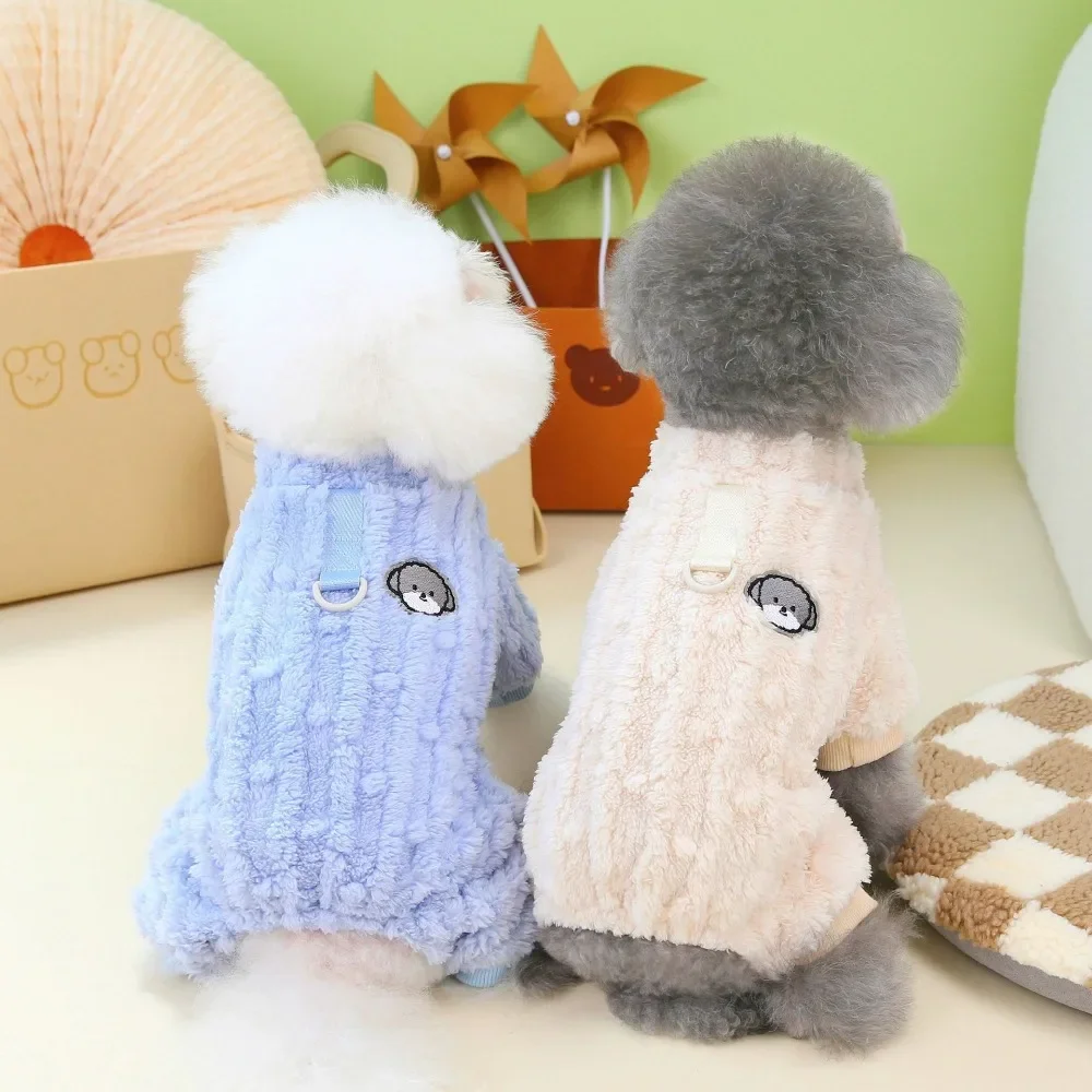 Pet Plush Vest Dog Four Legged Coat Dog Clothes Autumn and Winter Clothing Teddy Cat Winter Pets Dog Sweater Puppy Clothes