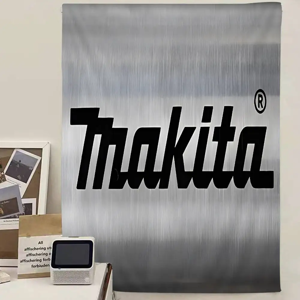 M-Makitas Tool Logo Printed Large Wall Tapestry Hanging Tarot Hippie Wall Rugs Dorm Cheap Hippie Wall Hanging