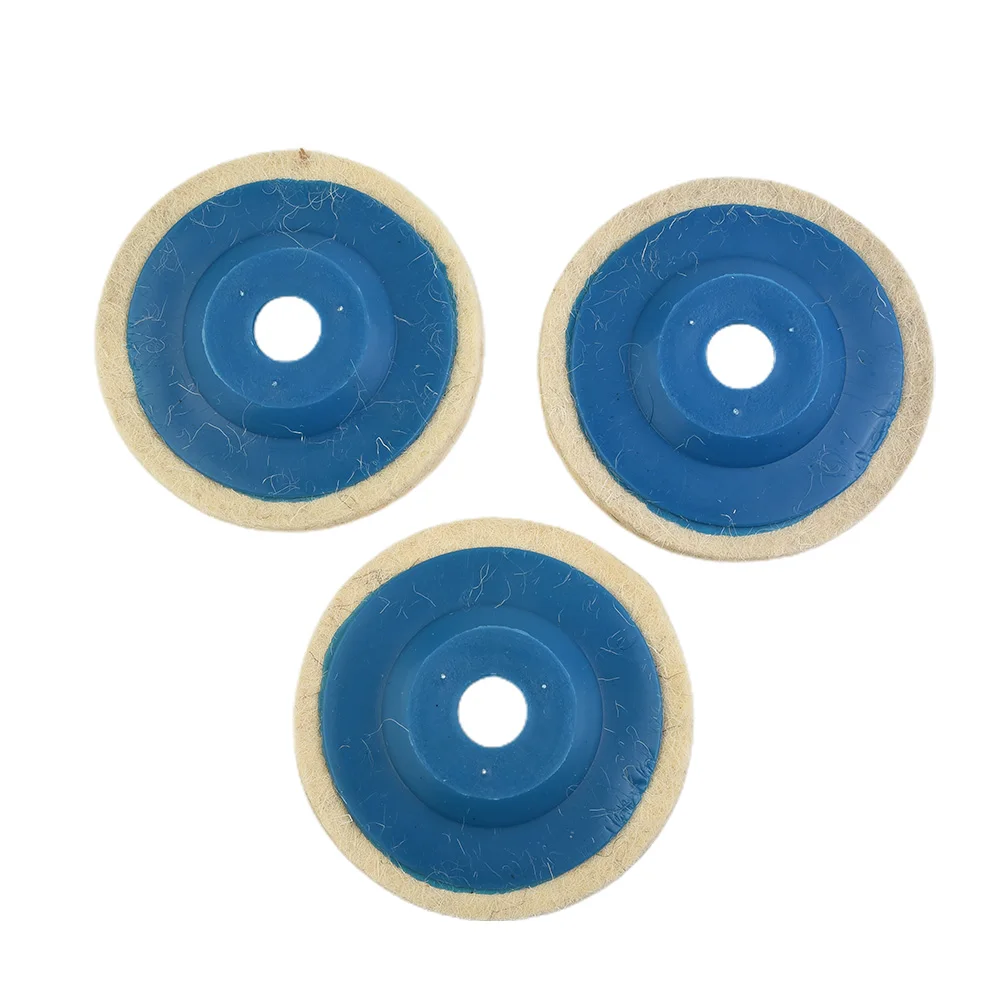 Polish Polishing Discs Blue+Beige Tool Grinder Wheel Felt Pads Grinding 3 pcs 100mm 4 Inch Wool Angle Hot Sale