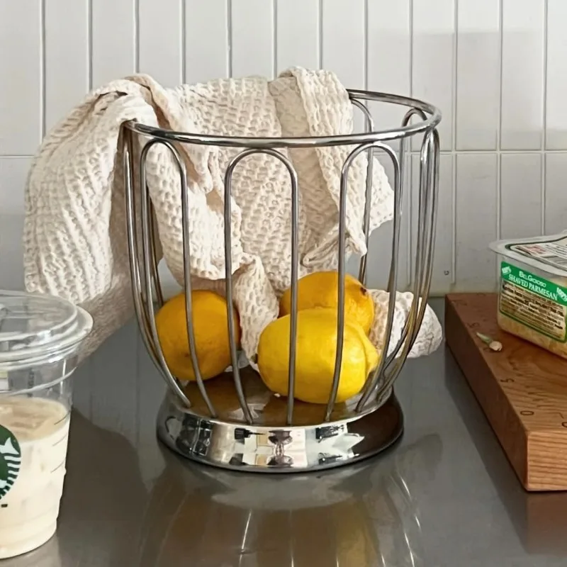 

Minimalist Fruit Basket 304 Stainless Steel Vegetable Fruit Bowl Kitchen Storage Box for Home Multipurpose Restaurant Decoration