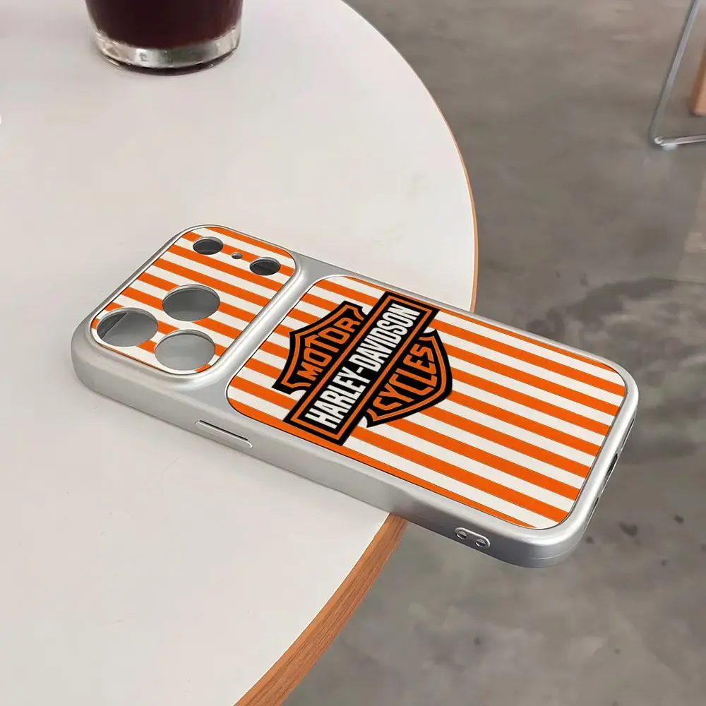 Handyhülle H-Harley Luxus-Lammleder-Textur Handyhülle für iPhone 17 Air 16 15 14 Plus 13 12 11 X Pro Max