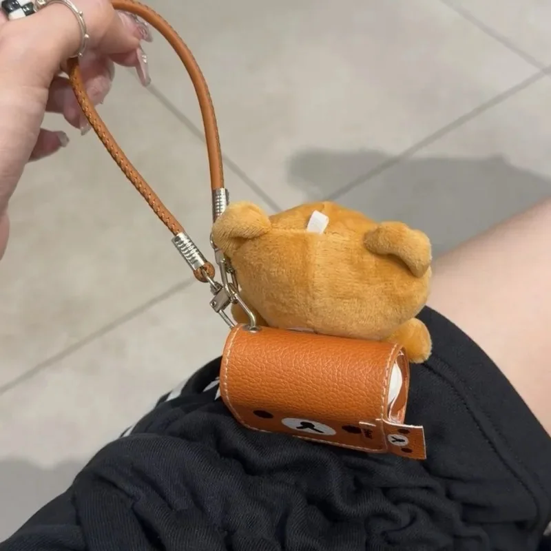 Rilakkuma PU Small School Bag Pendant Y2K Kawaii Japan AirPods4 Apple Apple Case Cartoon Bluetooth 3airpodspro2 Decoration New