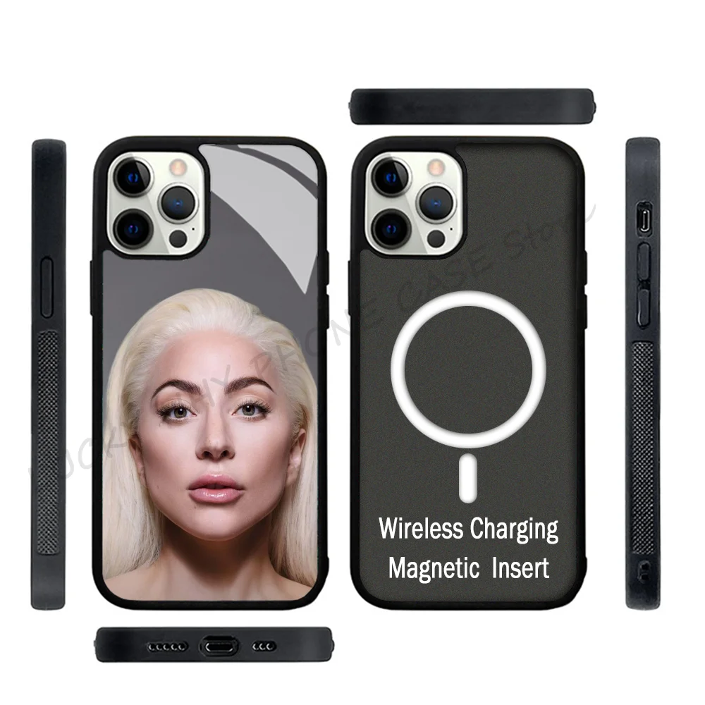 Phone Case Strong Magnetic For IPhone 15 14 13 Pro Max 11 12 Mini Singer-lady Gaga For Magsafe