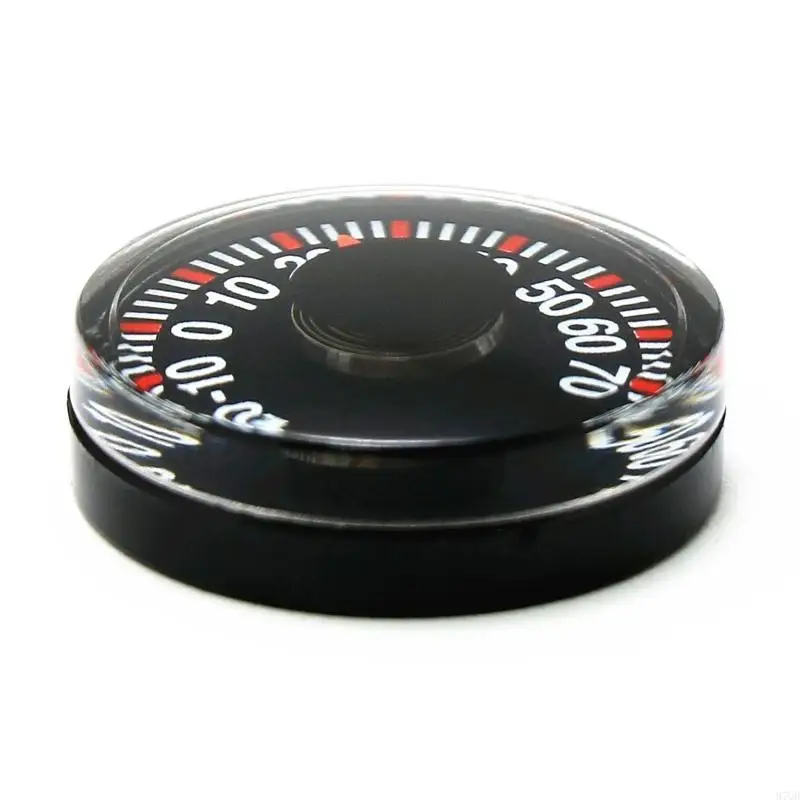 97QD 27mm Derajat Pointer Plastik Celcius Thermometer Mini Bulat Termometer 1 pc