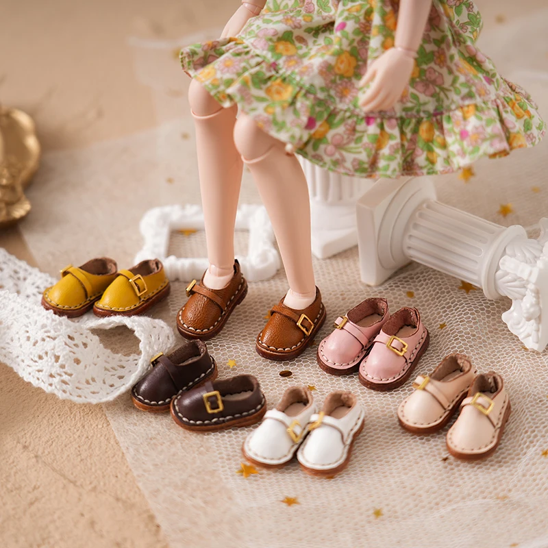 Blythe Small Doll Shoes Accessories Ob22/24 Azone 1/8 Doll Shoes Pastoral Shoes Cow Leather