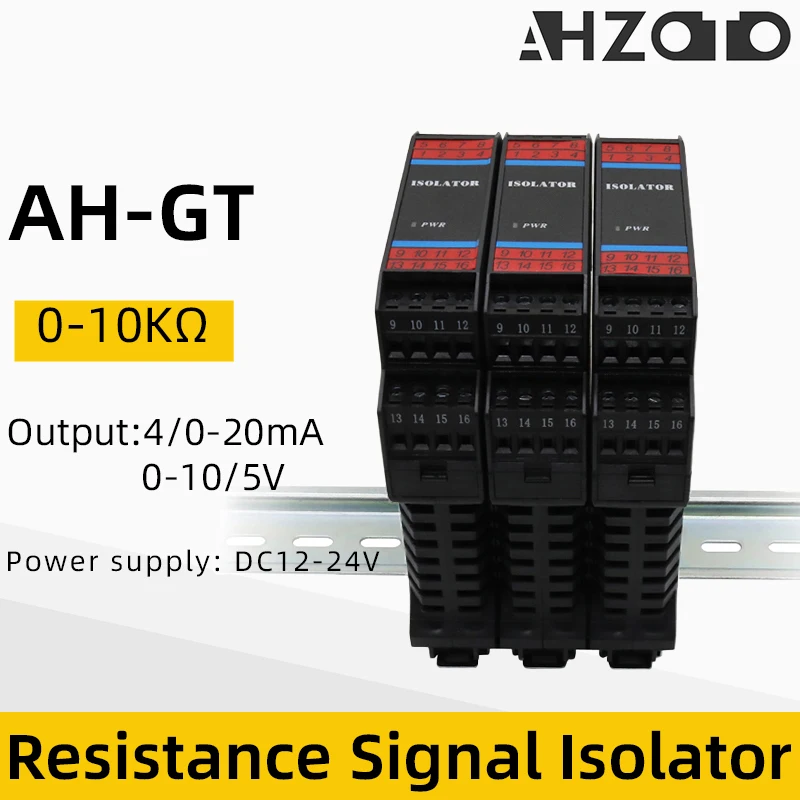 Resistance/Potentiometer Signal Isolator Current Transmitter 0-500ohm to 4-20mA Distribution Signal Splitter Analog Isolator