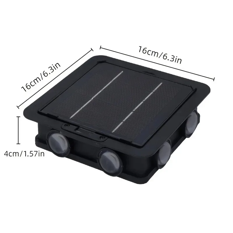 2팩 태양광 벽 조명 RGB/WW 8헤드 야외 세척 램프 8가지 조명 모드 조명 센서 제어 색상 변경 정원용