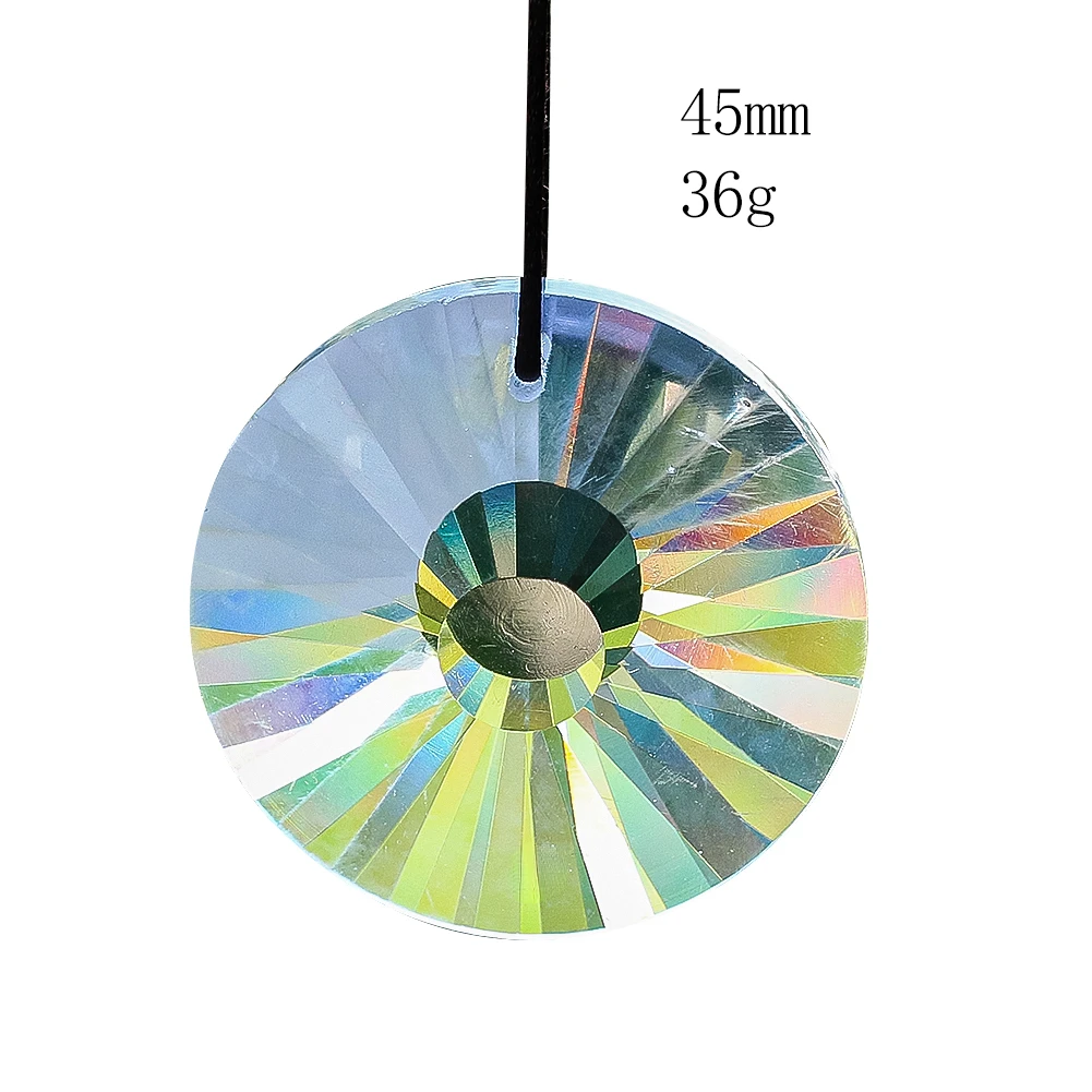 Prisma di cristallo di girasole da 45mm trasparente rotondo UFO vetro sfaccettato appeso Suncatcher lampadario pendenti di cristallo arcobaleno