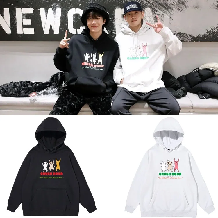 

JHope Loose Hoodie Supporter Winter Spring Autumn Sweatirt Korean Street Sle Long Sve Cotton Crew Ne Sweatirt