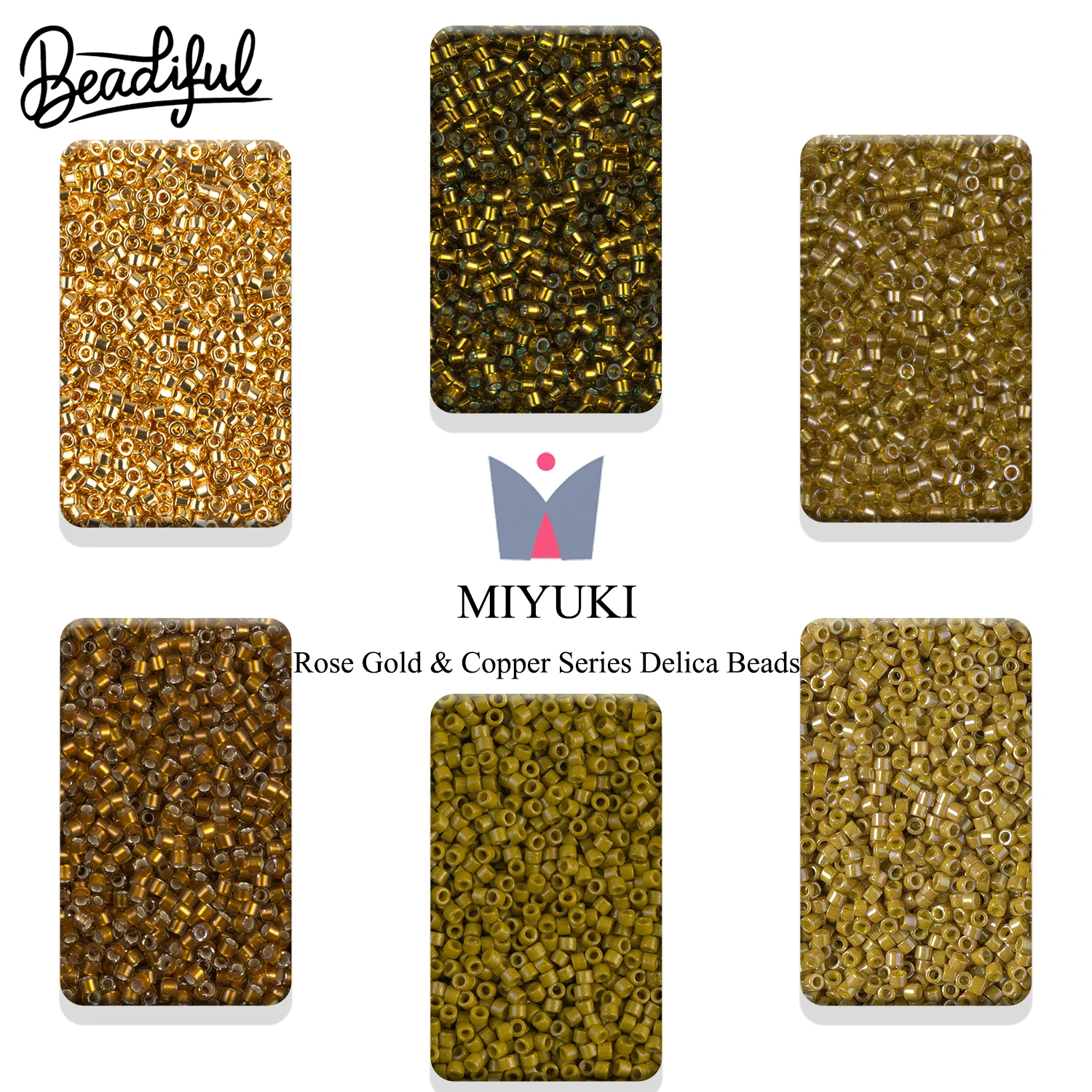 Cuentas MIYUKI DELICA de 11/0, 10g/2000 piezas, color oro rosa cobrizo, cuentas de vidrio japonesas para manualidades y joyería DIY.