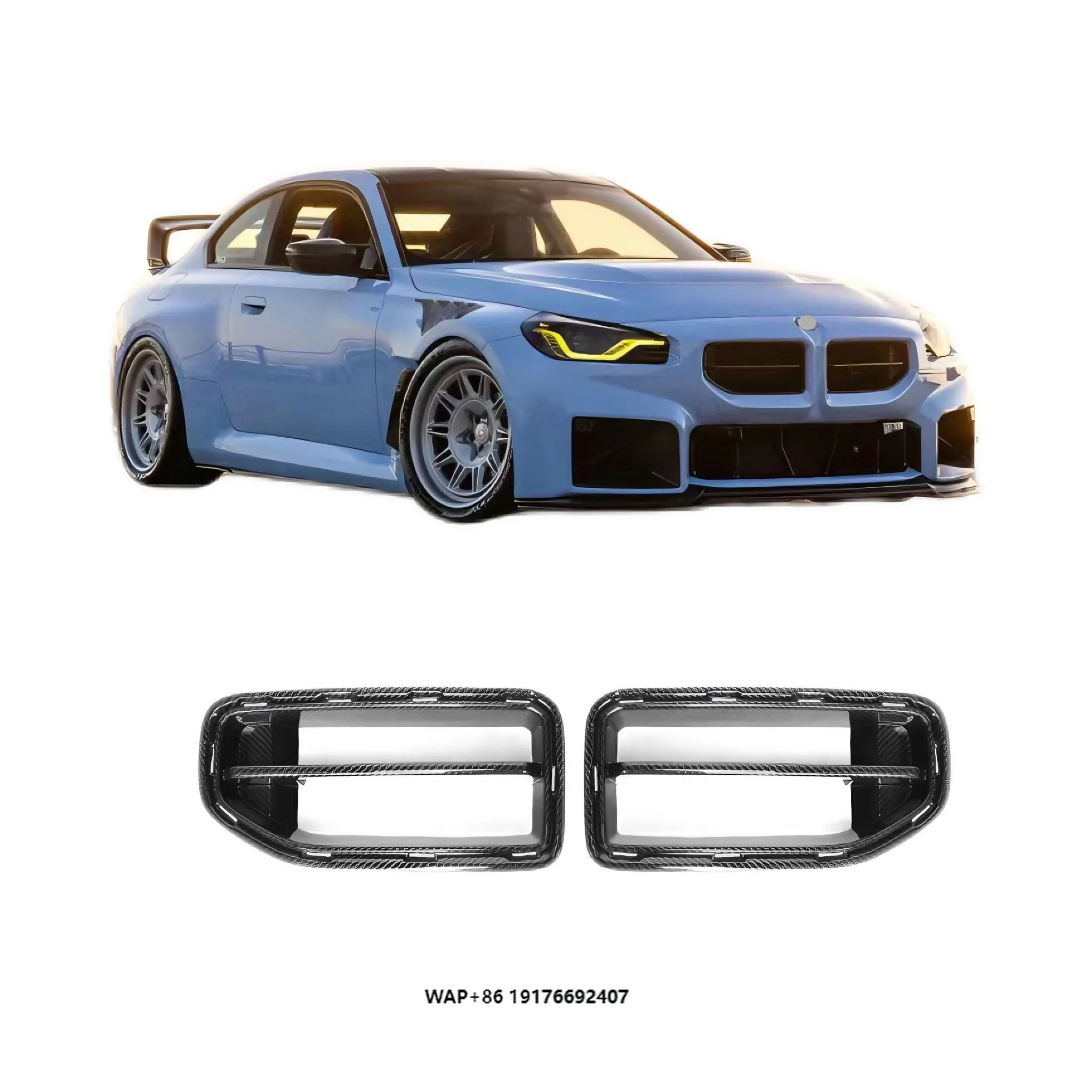 

Front Center Grill Replacement Car Front Bumper Grills MP Style Dry Carbon Fiber Grille forBMW M2 G87 2023+