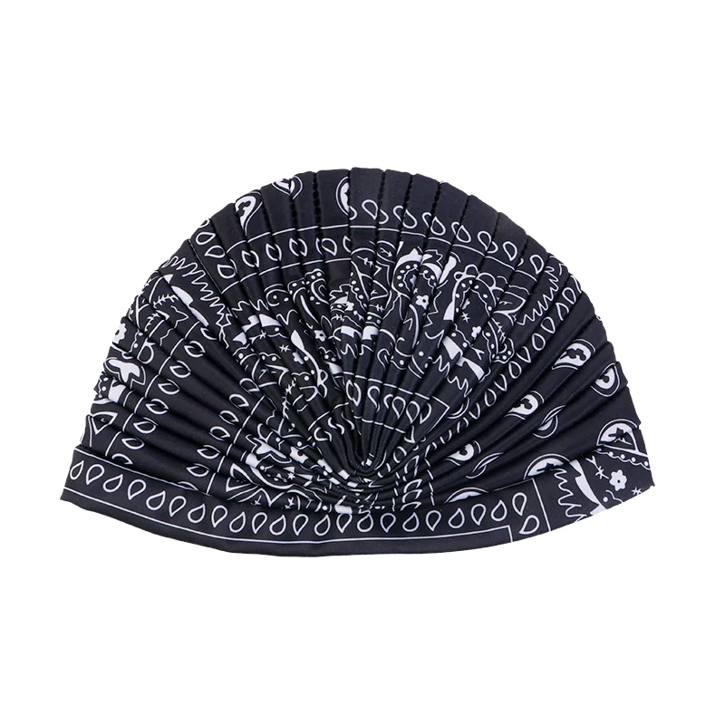 Neue Frauen Drucken Blume Knoten Krebs Rüschen Chemo Hut Beanie schal Turban Kopf Wrap Gestrickte Kappe Haarausfall Zubehör – Detail 22