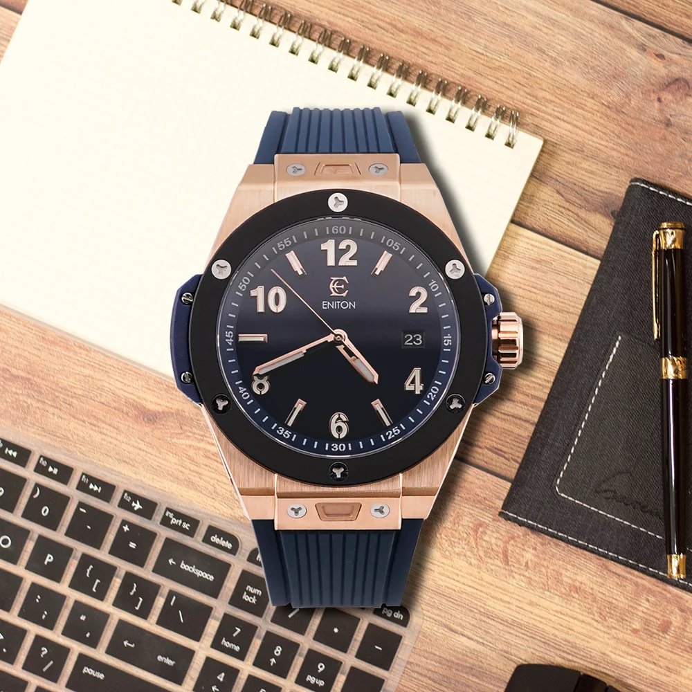 

ENITON 40mm Stainless Steel Watch Men's NH35 Rose Gold Watches Business Luxury Sports Automatic Movement ساعات يد رجالية