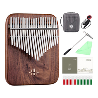 Hluru 21 Key Board Kalimba black Walnut 17 Key Thumb Piano Professional Finger Piano with Case Mbira