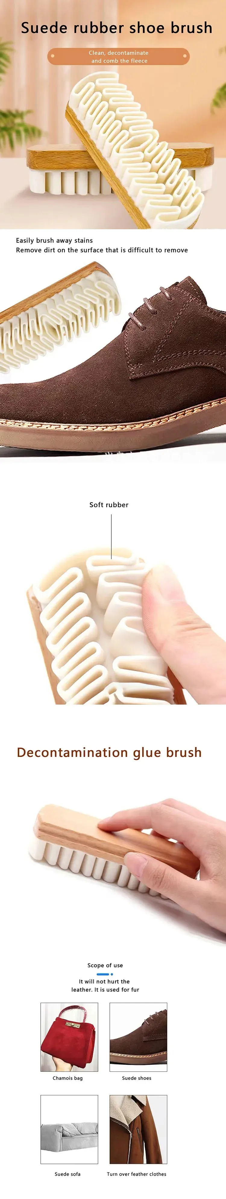 Neuer Wildleder-Schuhbürsten-Radierer und Fleckenentferner für Schneestiefel, Wildlederschuhe und Sneaker – Winter-Gummi-Krepp-Schuhbürste für den Haushalt – Detail 1