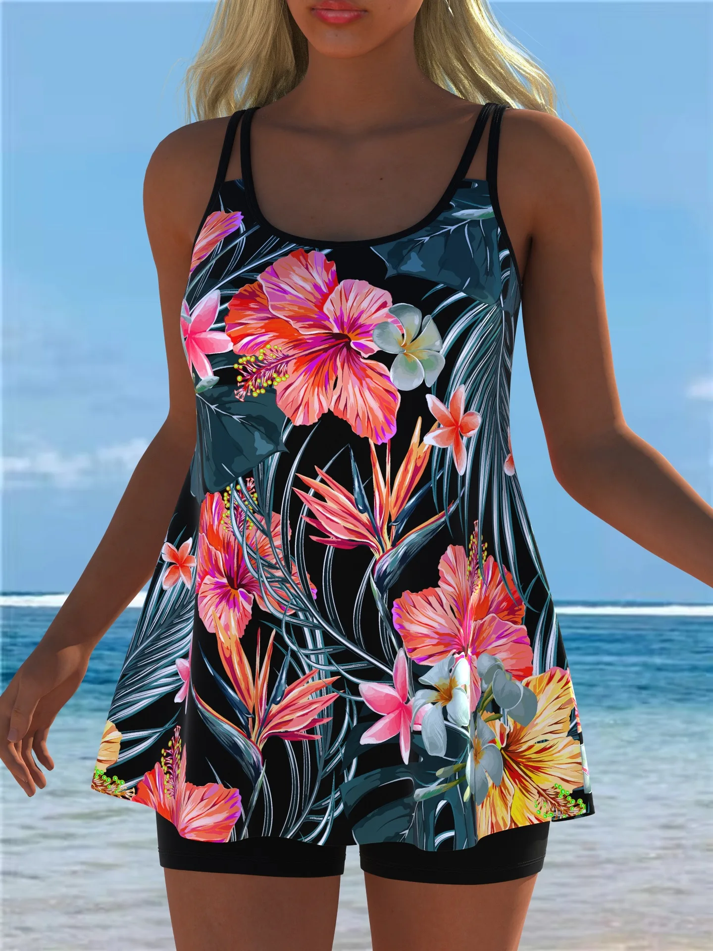 New Tankini Swimwears Tankini Set Sexy Swimsuit Women Summer Bathing Suit Bikini Set Sleeveless Beach Swimming Suit Female