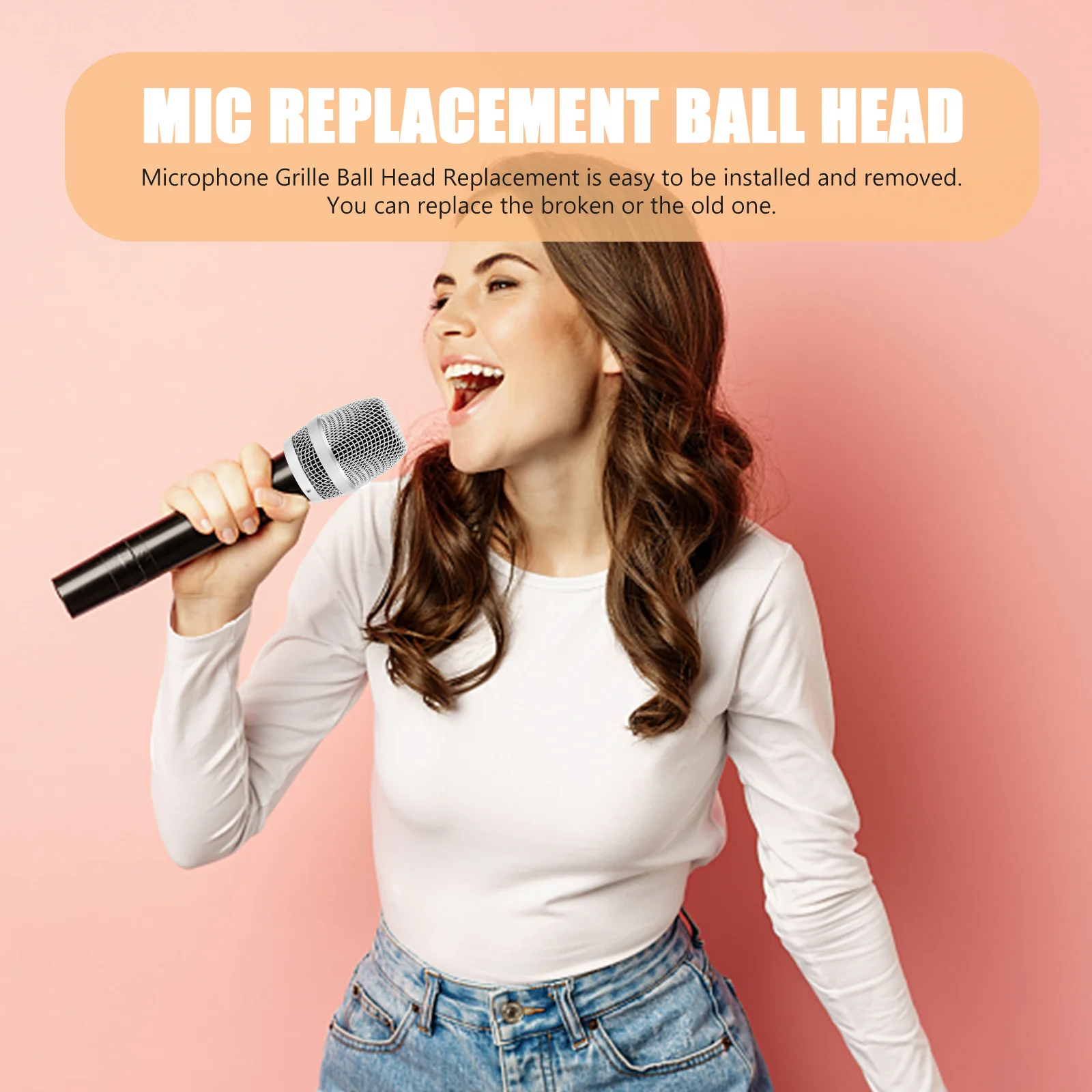 

Microphone Grille Metal Ball Head Replacement Durable Texture Mic Supplies Mic Replacement Ball Head Microphone Parts