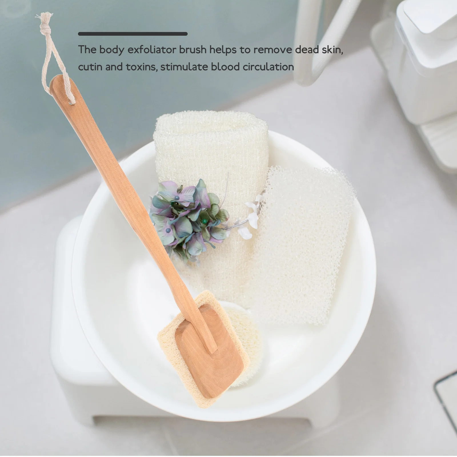 Long Handle Shower Brush Back Rub Body Exfoliating Bath Massage Brush for Dead Skin Removal and Blood Circulation Stimulation