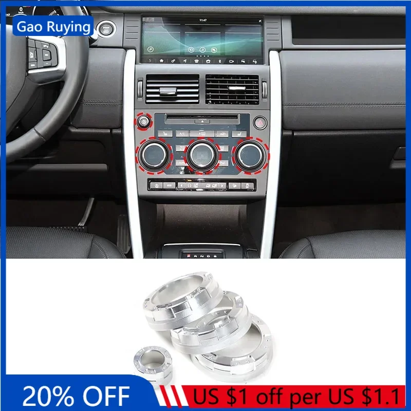 

Gao Ruying For Land Rover Discovery Sport 2015-19 Aluminum Alloy Car Air Conditioner Volume Knob Cover Trim Interior Accessories