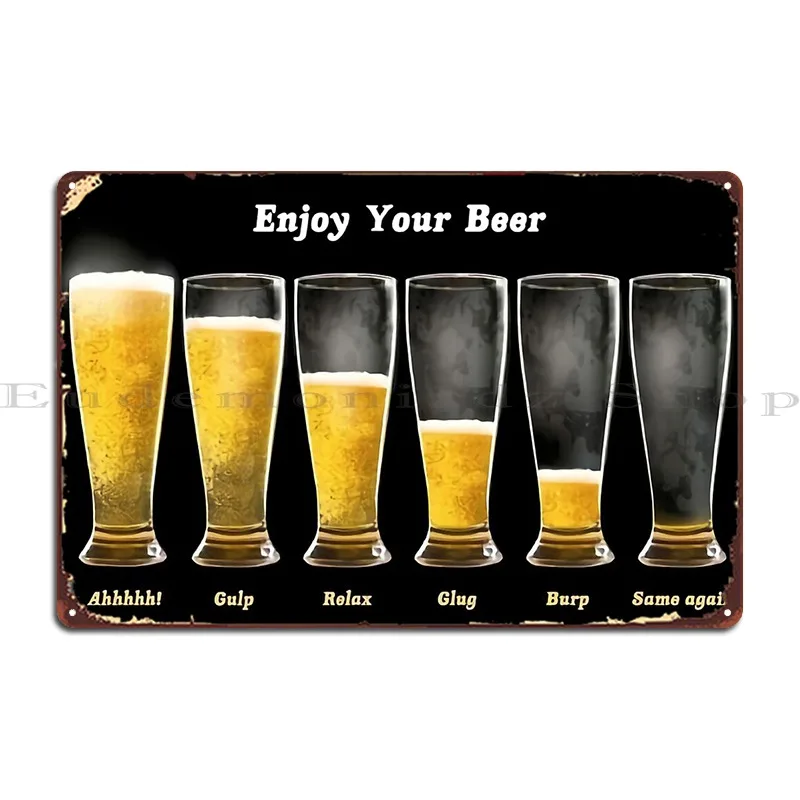 Enjoy Your Beer Poster Metal Sign PaintingCustomize Design Customized Wall Decor Tin Sign Poster