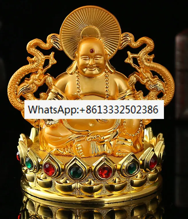 

Buddha Statue Metal Ornaments Car Decorations Crafts Lucky Money Office Decor Living Room Desktop Accessories