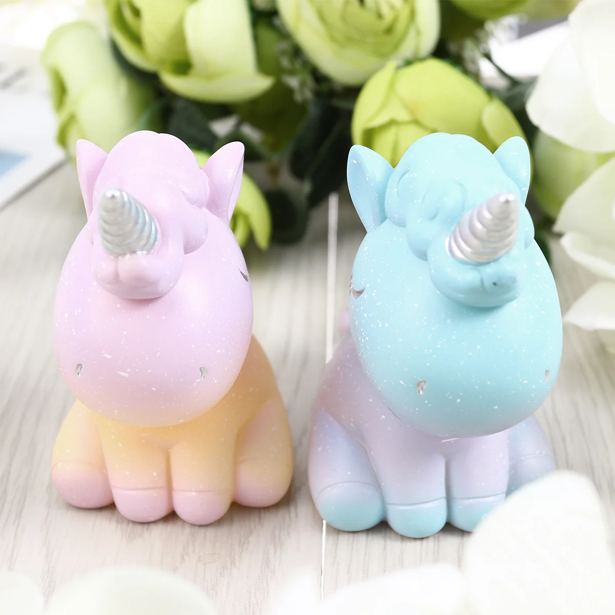 

2Pcs Unicorn Home Decoration Fashion Ornament Carefully Carved Lifelike Design Artistic Premium Quality for Interior Styling