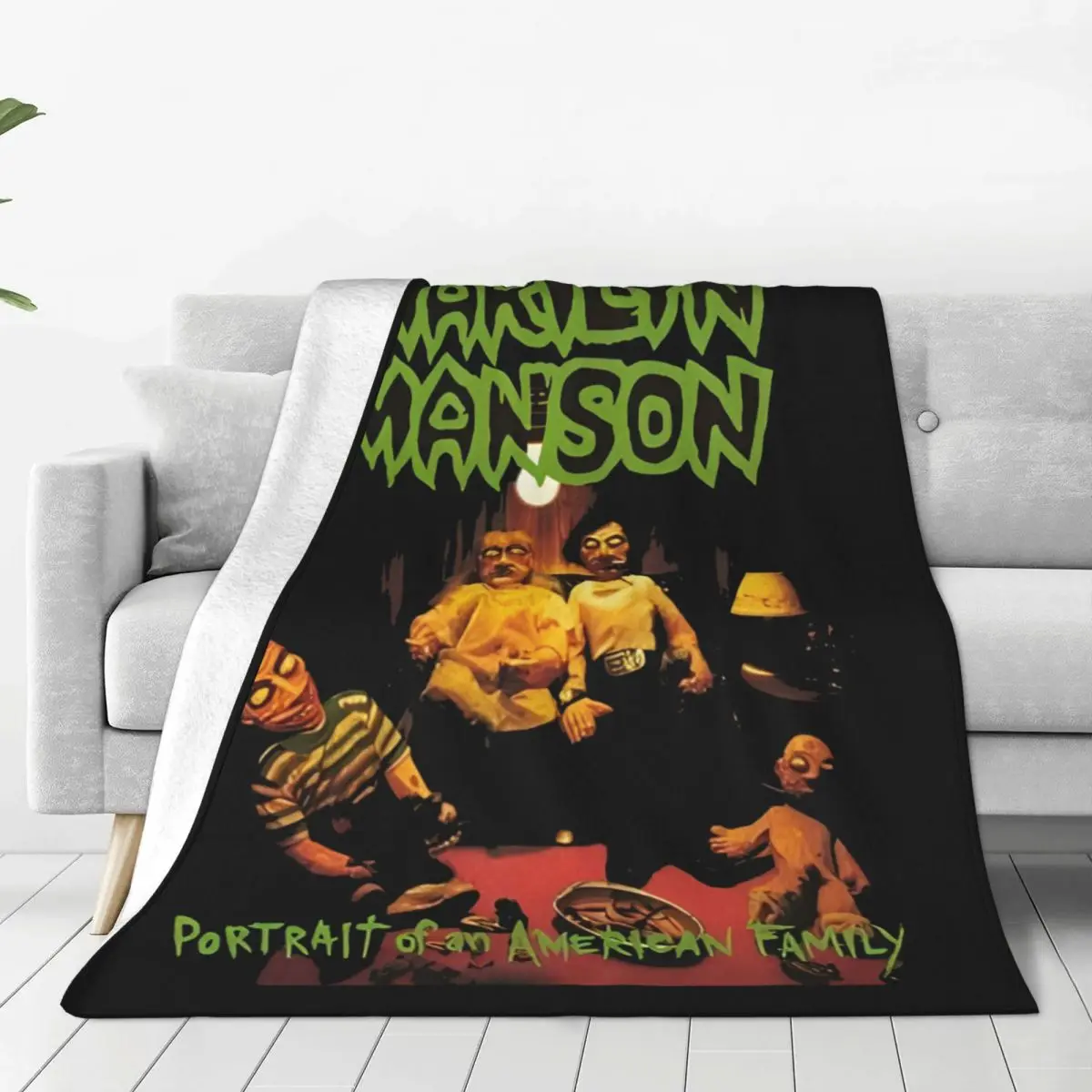 

New Arrival MARILYN MANSON MERCH VTG Blanket Ultra-Soft Coral Fleece Plush Cozy Throw Blanket Machine Washable