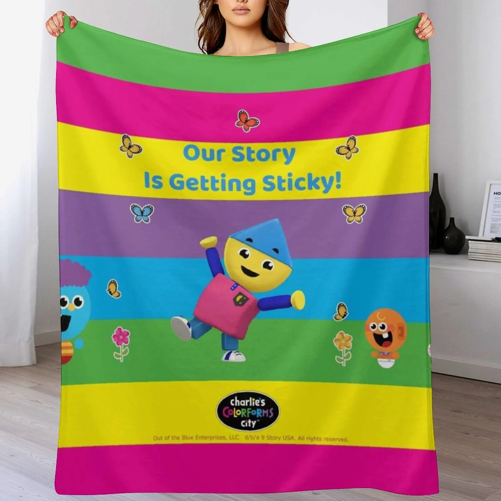 

charlie's colorforms city - Our Story Is Getting Sticky Throw Blanket Flannel christmas gifts decorative Summer Blankets