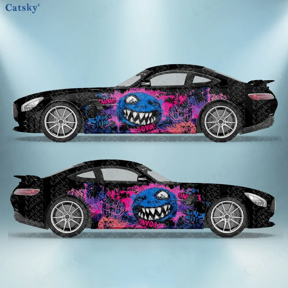 2pcs BOW Devil Car Side Decals | Self-Adhesive PVC Waterproof & Scratch-Resistant Stickers, Universal Car Accessory Gift