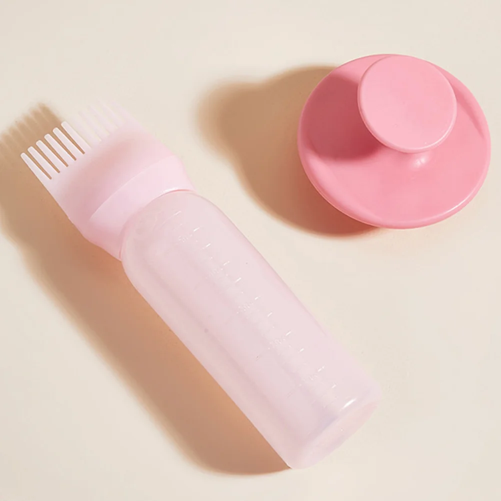 2Sets Root Comb Applicator Bottles Hair Coloring and Oiling Easy Squeeze Hair Care Tool for Even Distribution Comb Bottle